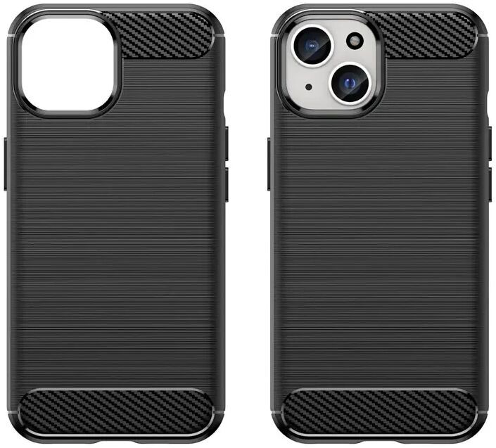 Apple iPhone 15 Hoesje Geborsteld TPU Flexibele Back Cover Zwart afbeelding 2