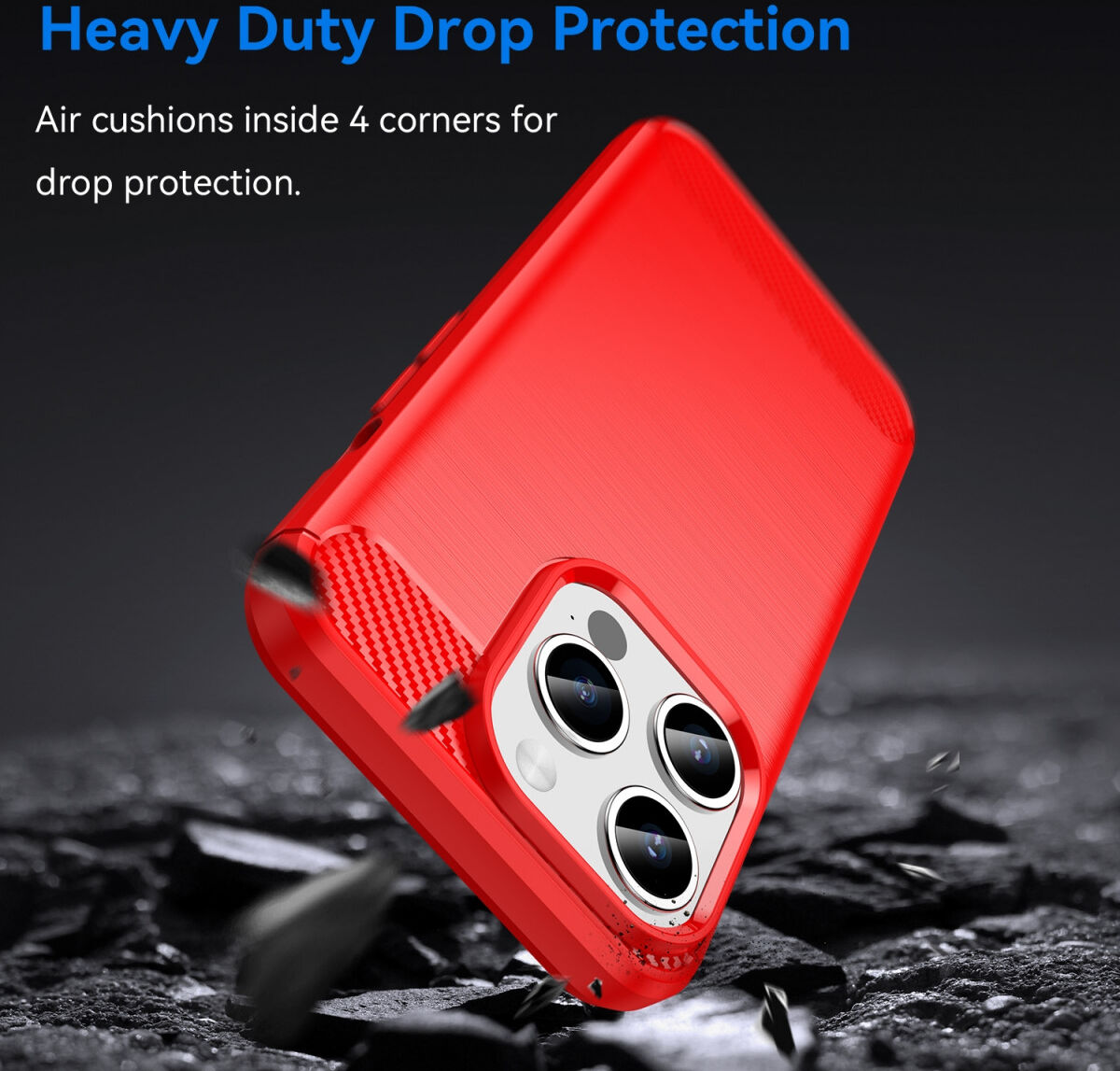 iPhone 15 Pro Max Hoesje Geborsteld TPU Flexibele Back Cover Rood afbeelding 4