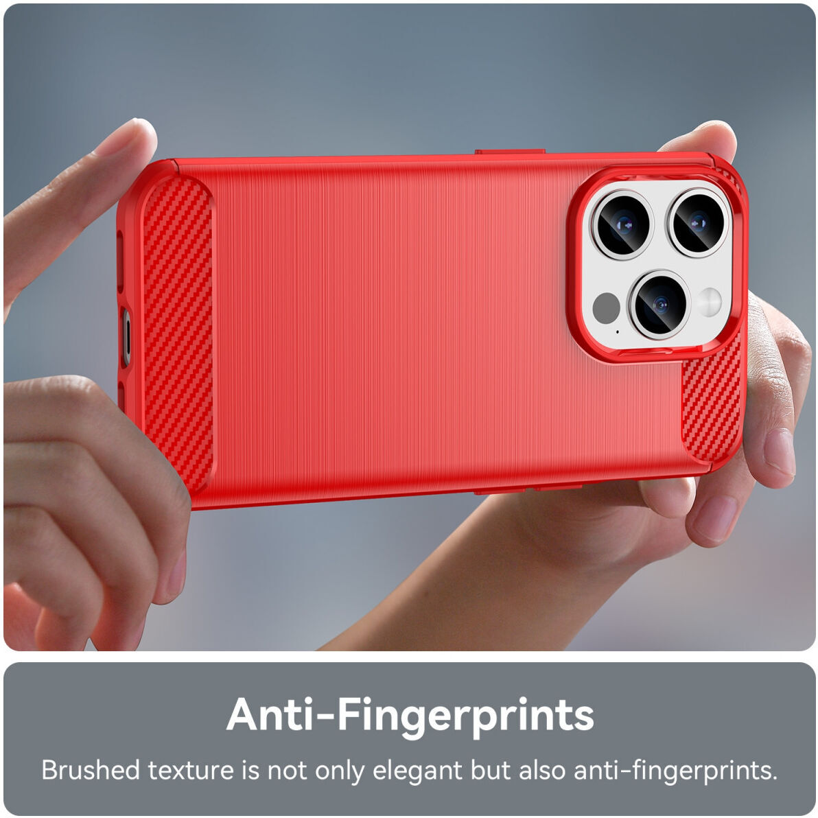 iPhone 15 Pro Max Hoesje Geborsteld TPU Flexibele Back Cover Rood afbeelding 7