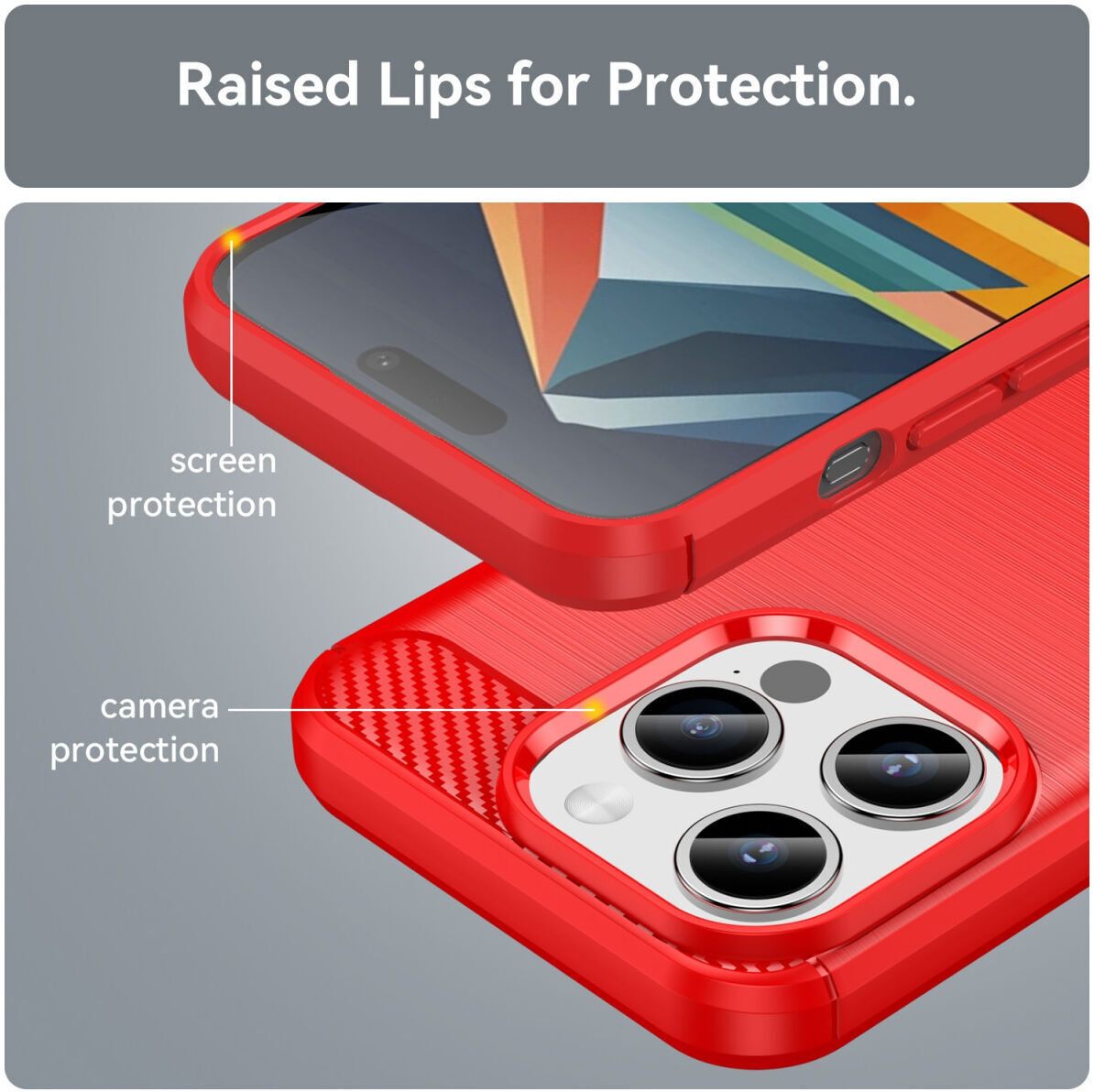 iPhone 15 Pro Max Hoesje Geborsteld TPU Flexibele Back Cover Rood afbeelding 8
