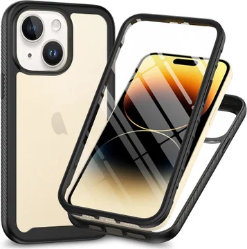 Apple iPhone 15 Hoesje Full Protect 360° Cover Hybride Zwart