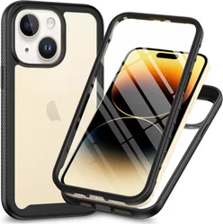 Apple iPhone 15 Hoesje Full Protect 360° Cover Hybride Zwart afbeelding