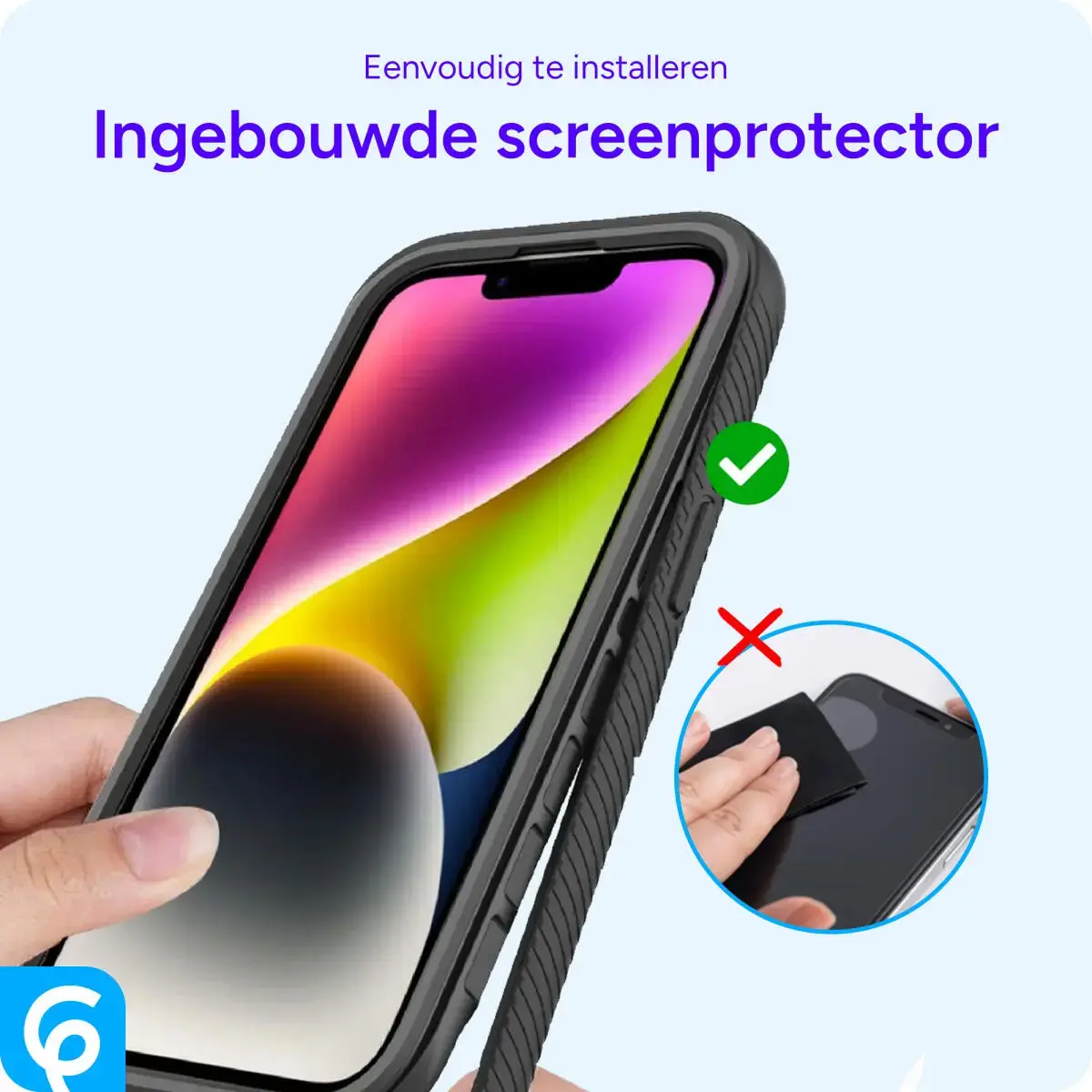 Apple iPhone 15 Hoesje Full Protect 360° Cover Hybride Zwart afbeelding 9