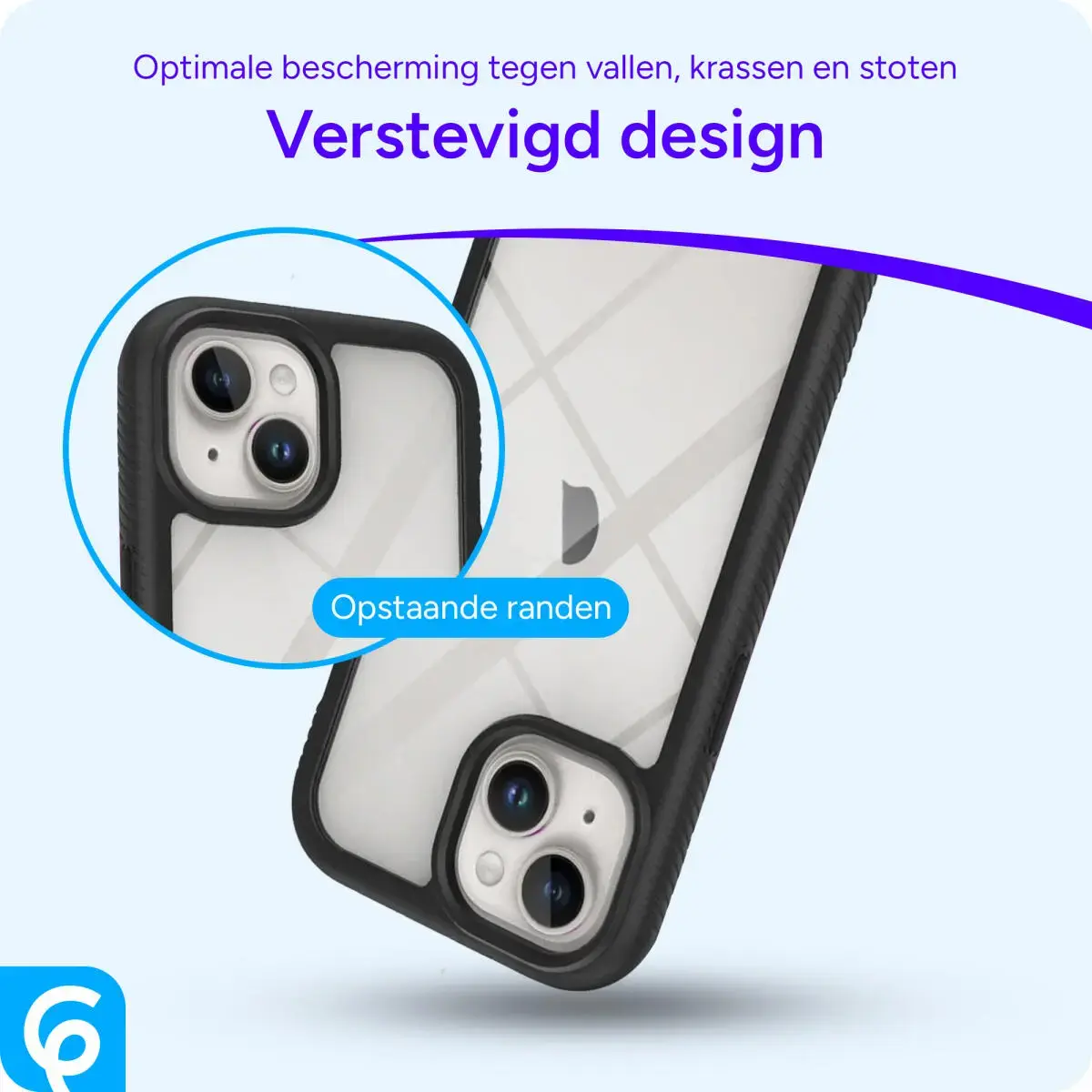 Apple iPhone 15 Hoesje Full Protect 360° Cover Hybride Zwart afbeelding 4