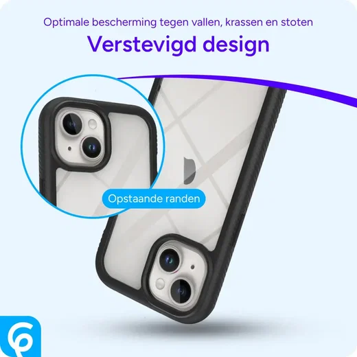 Apple iPhone 15 Hoesje Full Protect 360° Cover Hybride Zwart afbeelding 4