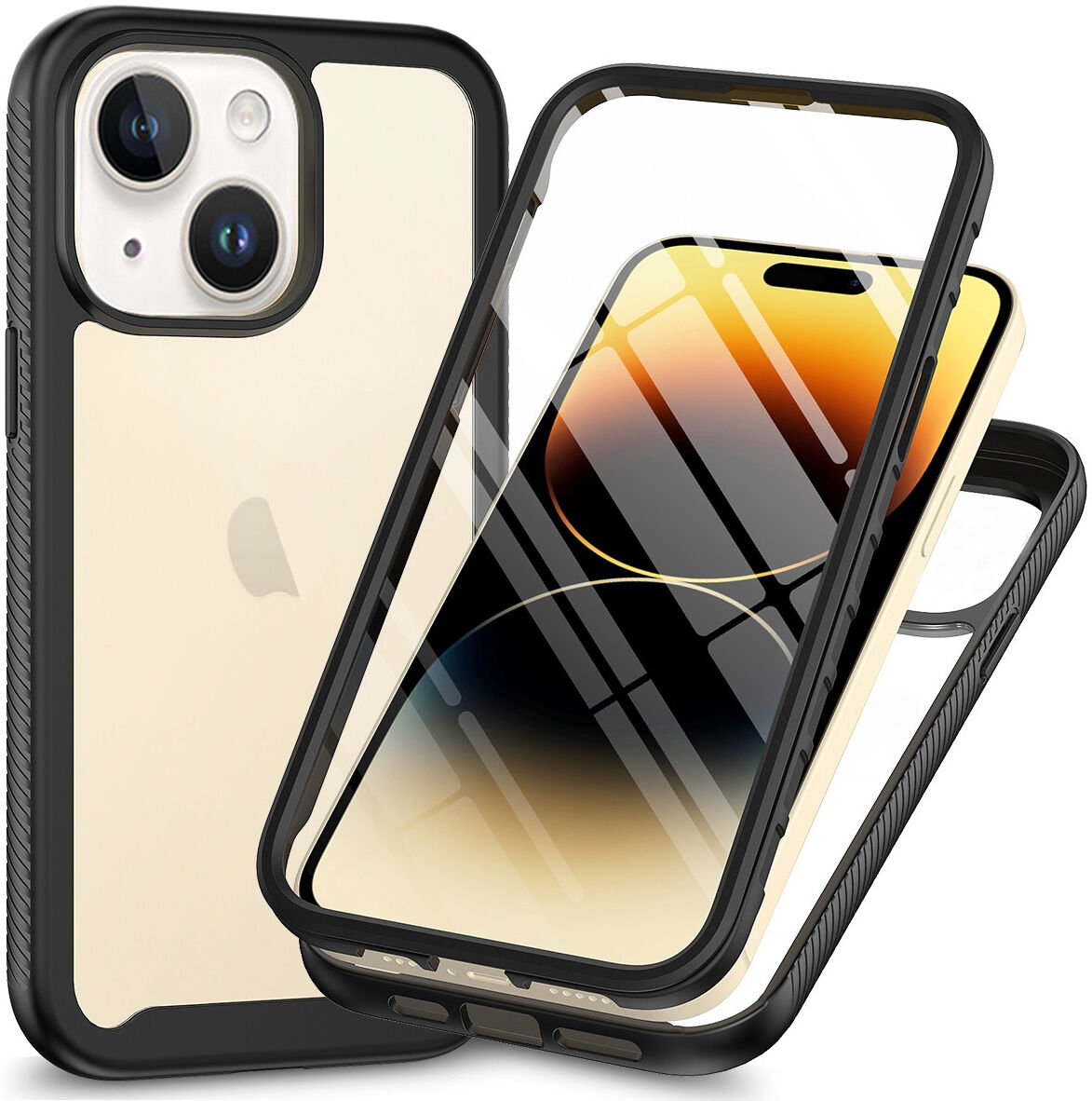 Apple iPhone 15 Plus Hoesje Full Protect 360° Cover Hybride Zwart afbeelding 1