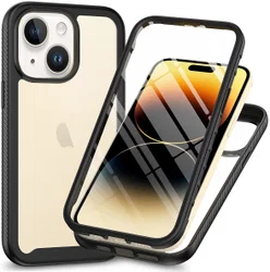 Apple iPhone 15 Plus Hoesje Full Protect 360° Cover Hybride Zwart afbeelding