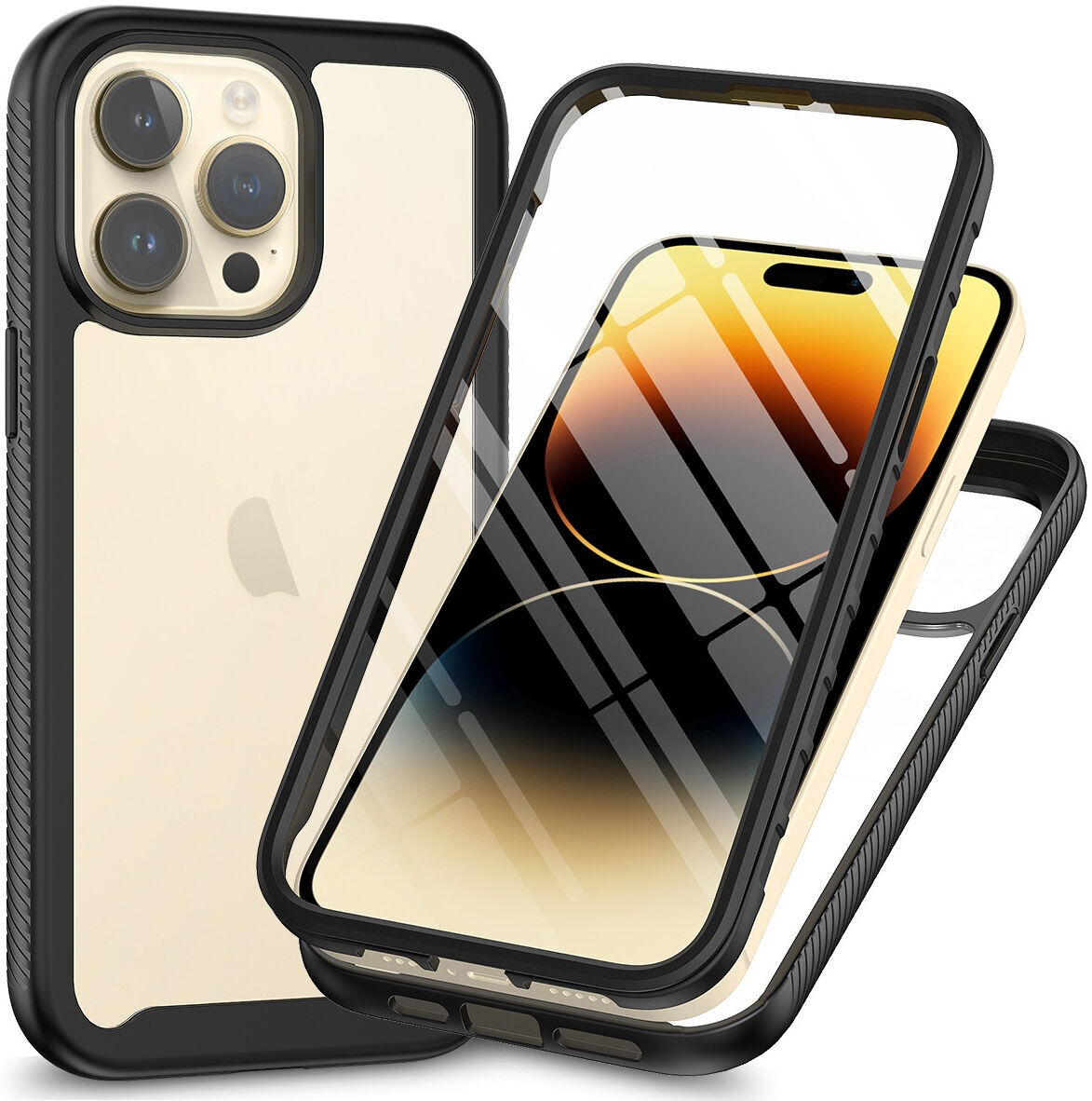 Apple iPhone 15 Pro Max Hoesje Full Protect 360° Cover Hybride Zwart afbeelding 1