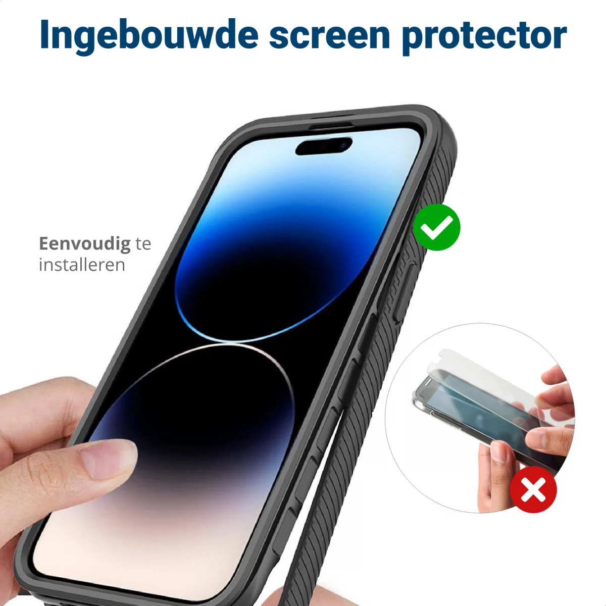 Apple iPhone 15 Pro Max Hoesje Full Protect 360° Cover Hybride Zwart afbeelding 9