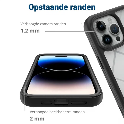 Apple iPhone 15 Pro Max Hoesje Full Protect 360° Cover Hybride Zwart afbeelding 10