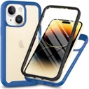 Apple iPhone 15 Hoesje Full Protect 360° Cover Hybride Blauw