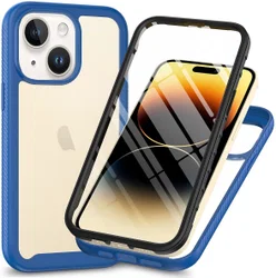 Apple iPhone 15 Hoesje Full Protect 360° Cover Hybride Blauw afbeelding