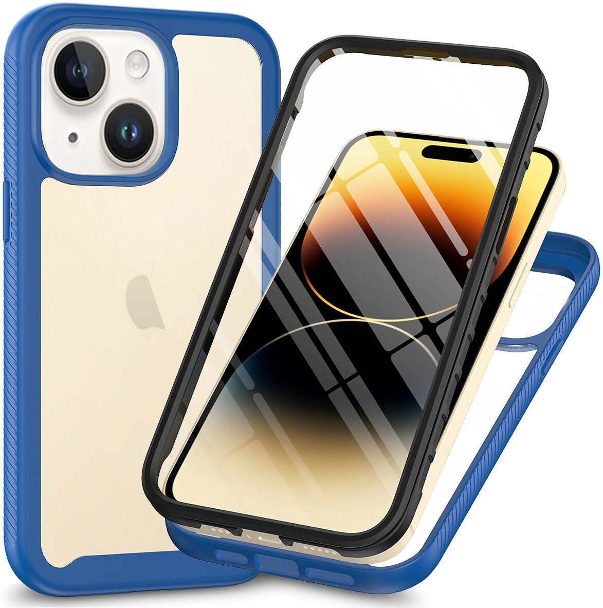 Apple iPhone 15 Plus Hoesje Full Protect 360° Cover Hybride Blauw afbeelding 1
