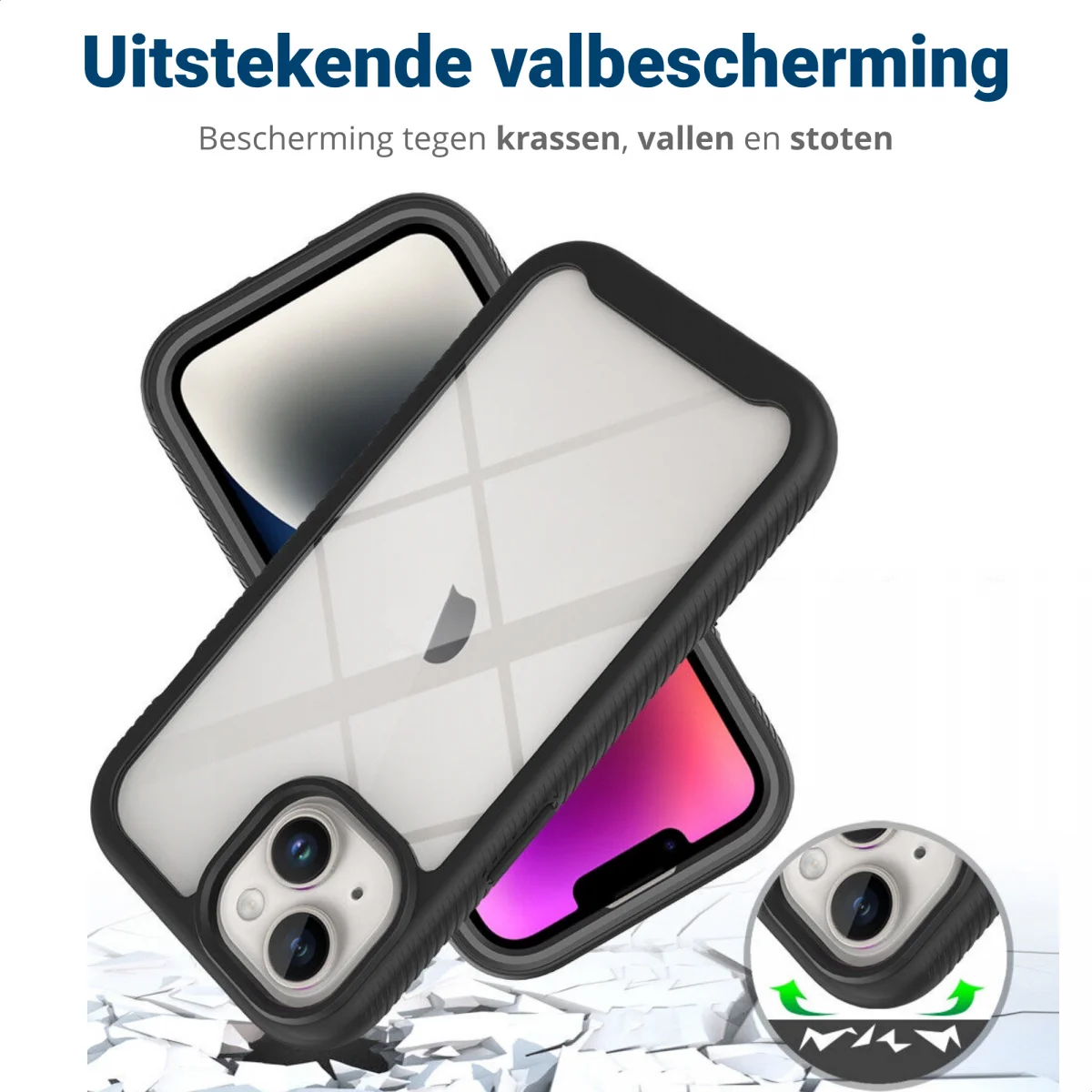 Apple iPhone 15 Plus Hoesje Full Protect 360° Cover Hybride Blauw afbeelding 4