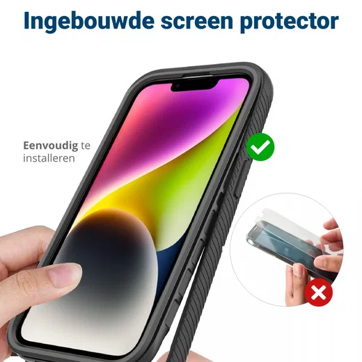 Apple iPhone 15 Plus Hoesje Full Protect 360° Cover Hybride Rood afbeelding 9