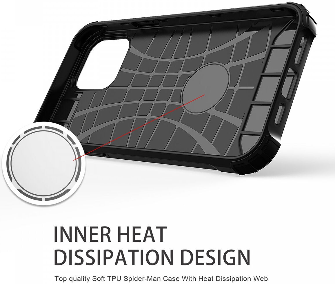 Apple iPhone 15 Hoesje Shock Proof Hybride Back Cover Zwart afbeelding 5