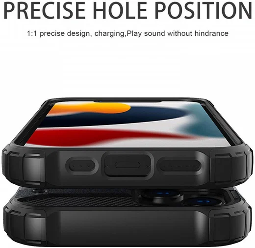 Apple iPhone 15 Pro Max Hoesje Shock Proof Hybride Back Cover Zwart afbeelding 6