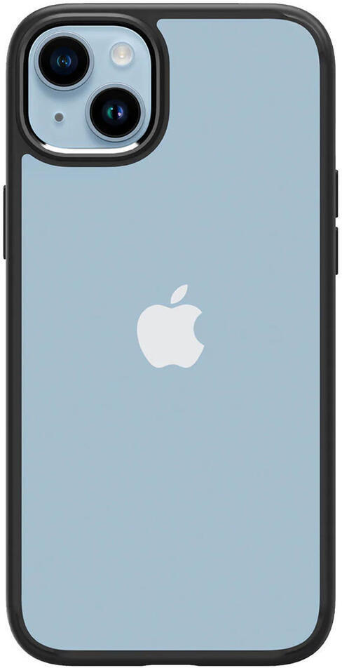 Apple iPhone 15 Hoesje Armor Back Cover Transparant Zwart afbeelding 3