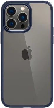 Apple iPhone 15 Pro Hoesje Armor Back Cover Transparant Blauw