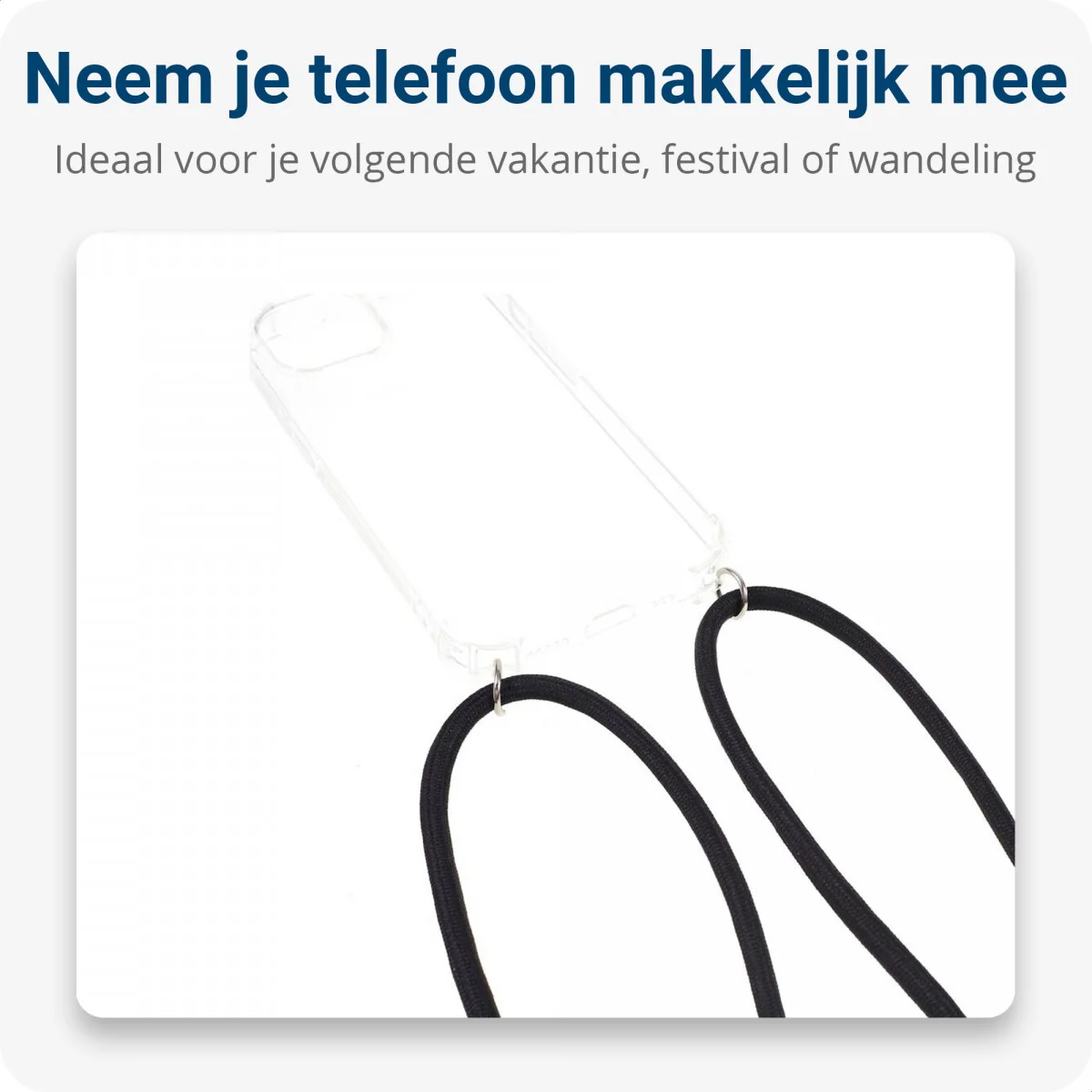 Apple iPhone 15 Hoesje met Koord Schokbestendig TPU Transparant afbeelding 4