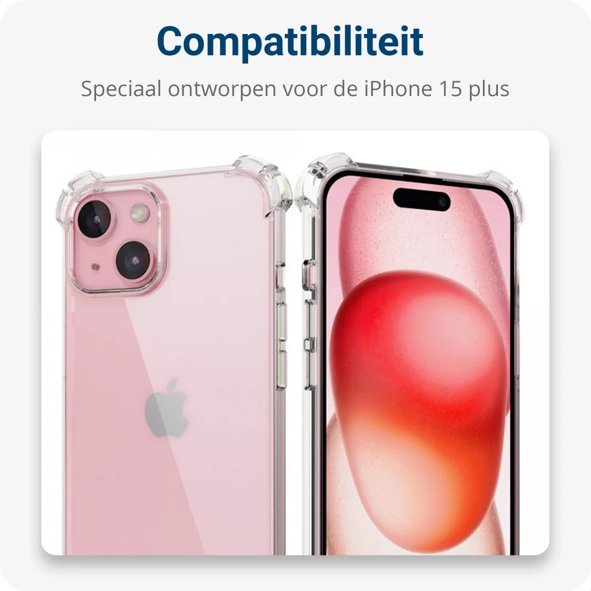 Apple iPhone 15 Plus Hoesje met Koord Schokbestendig TPU Transparant afbeelding 5