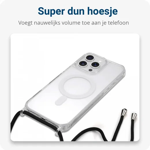 Apple iPhone 15 Pro Hoesje met Koord Schokbestendig TPU Transparant afbeelding 6
