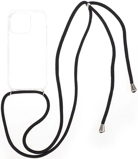 Apple iPhone 15 Pro Max Hoesje Koord Schokbestendig TPU Transparant afbeelding 1