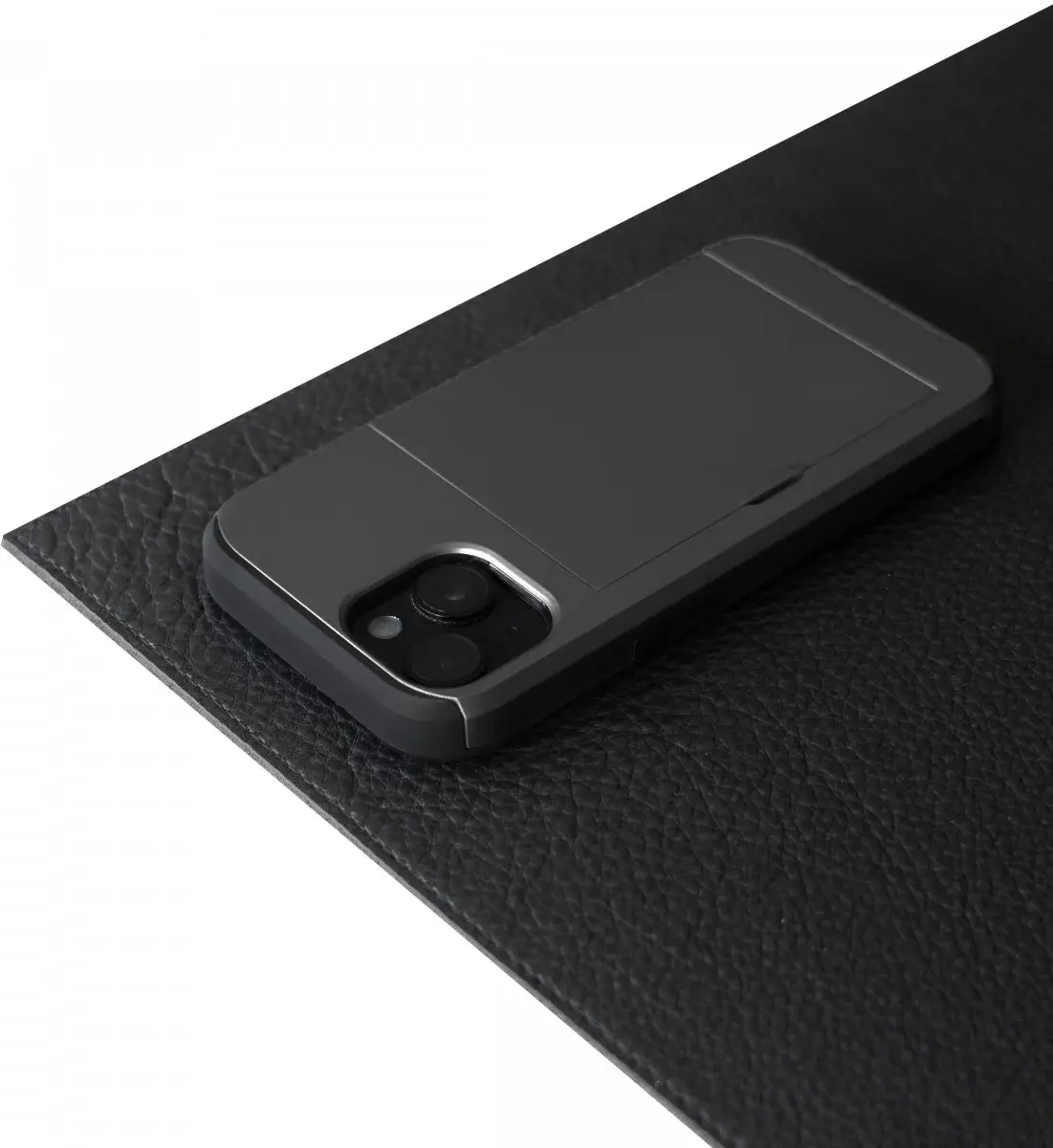 Apple iPhone 15 Hoesje met Slider Kaarthouder Back Cover Zwart afbeelding 14