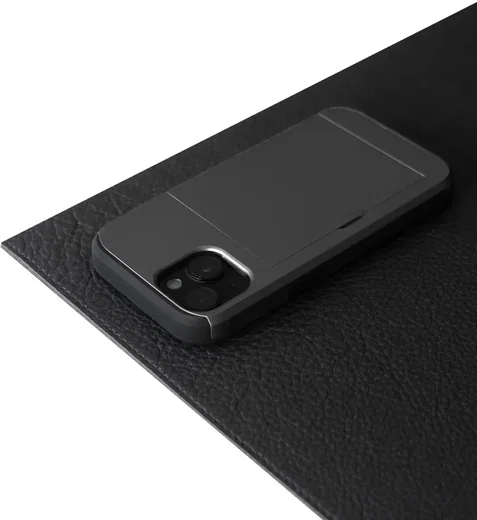 Apple iPhone 15 Hoesje met Slider Kaarthouder Back Cover Zwart afbeelding 14