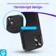 Apple iPhone 15 Hoesje met Slider Kaarthouder Back Cover Zwart afbeelding 4