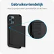 Apple iPhone 15 Pro Max Hoesje met Slider Kaarthouder Back Cover Zwart afbeelding 13