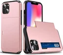 Apple iPhone 15 Hoesje met Slider Kaarthouder Back Cover Roze