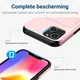 Apple iPhone 15 Hoesje met Slider Kaarthouder Back Cover Roze afbeelding 9
