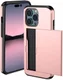 Apple iPhone 15 Pro Hoesje met Slider Kaarthouder Back Cover Roze afbeelding 2