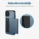 Apple iPhone 15 Hoesje met Slider Kaarthouder Back Cover Blauw afbeelding 13