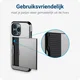 Apple iPhone 15 Pro Hoesje met Slider Kaarthouder Back Cover Grijs afbeelding 13