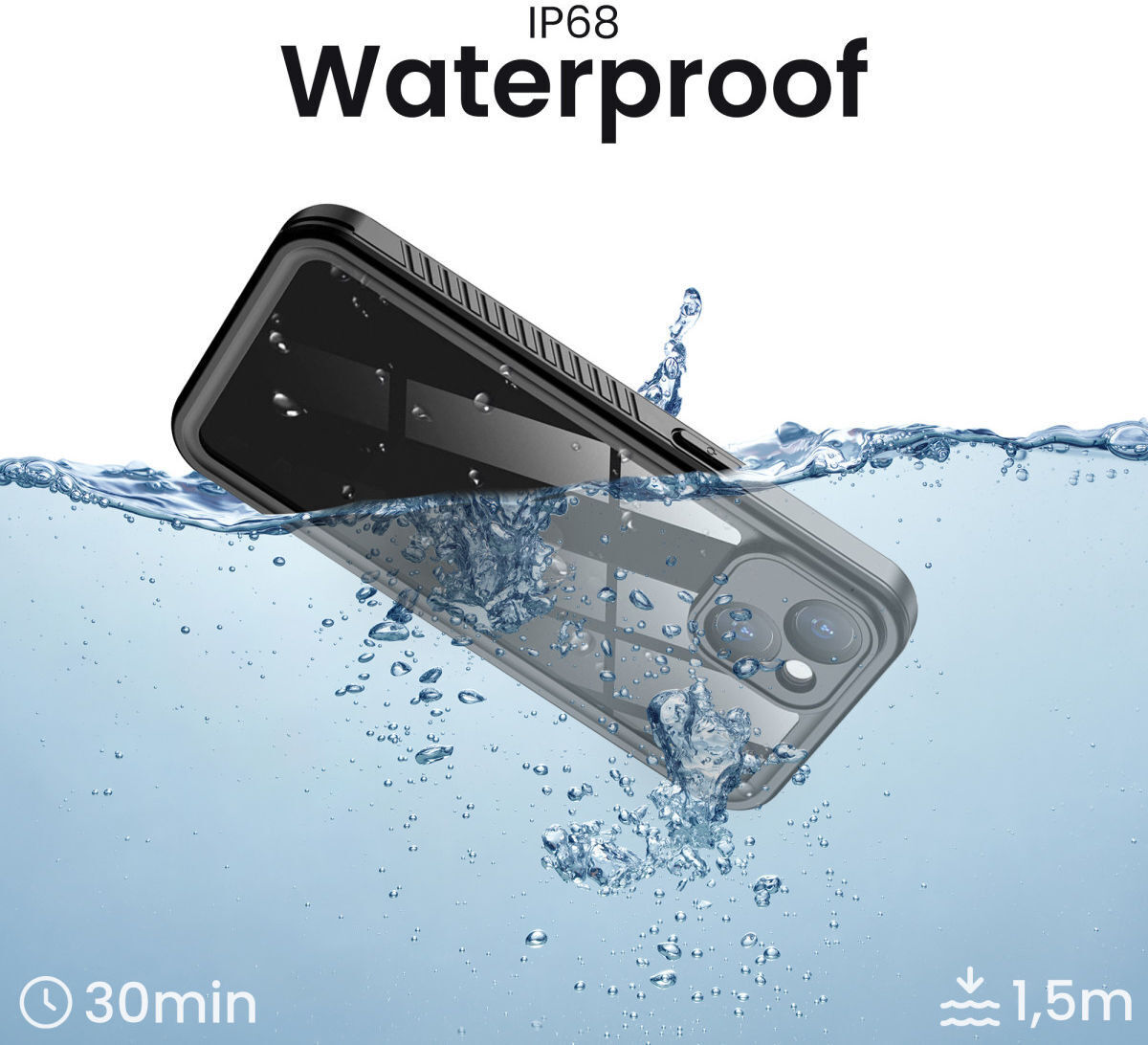 SBG Outdoor Case iPhone 15 Waterdicht Zwart afbeelding 5