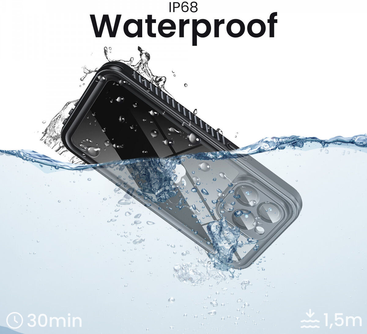 SBG Outdoor Case iPhone 15 Pro Max Waterdicht Zwart afbeelding 5
