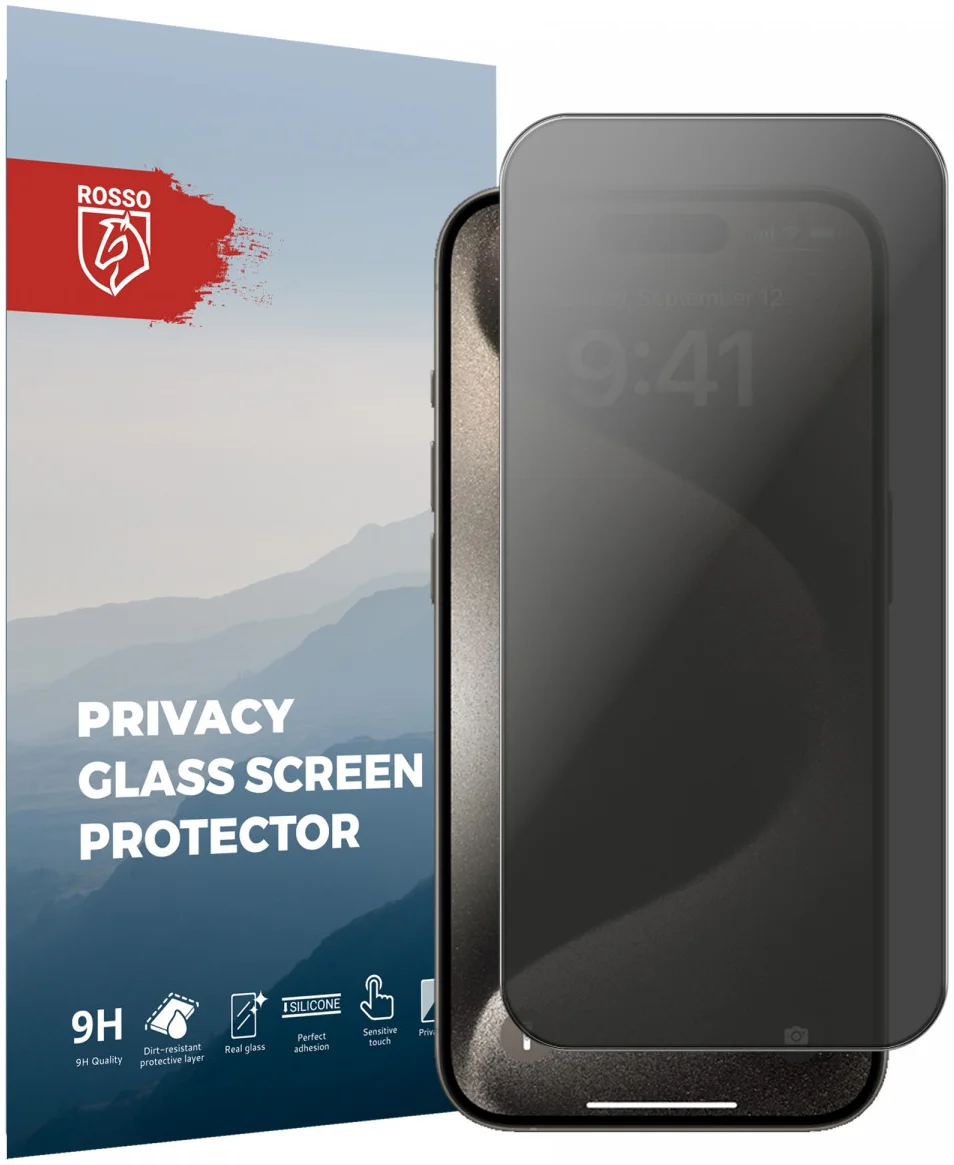 Rosso Apple iPhone 15 Pro 9H Tempered Glass Screen Protector Privacy afbeelding 1