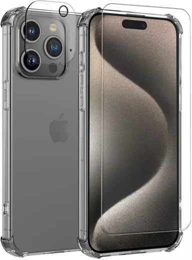 Apple iPhone 15 Pro Hoesje + Screen Protector + Camera Protector afbeelding 11