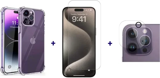 Apple iPhone 15 Pro Hoesje + Screen Protector + Camera Protector afbeelding 12