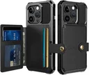 Apple iPhone 15 Pro Max 3 in 1 Back Cover Portemonnee Hoesje Zwart