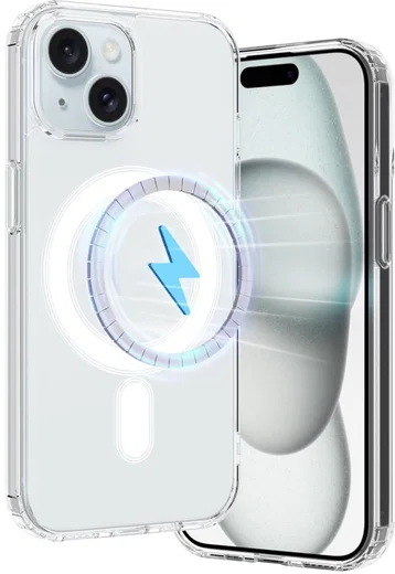 Apple iPhone 15 Plus Hoesje MagSafe Dun TPU Back Cover Transparant afbeelding 2