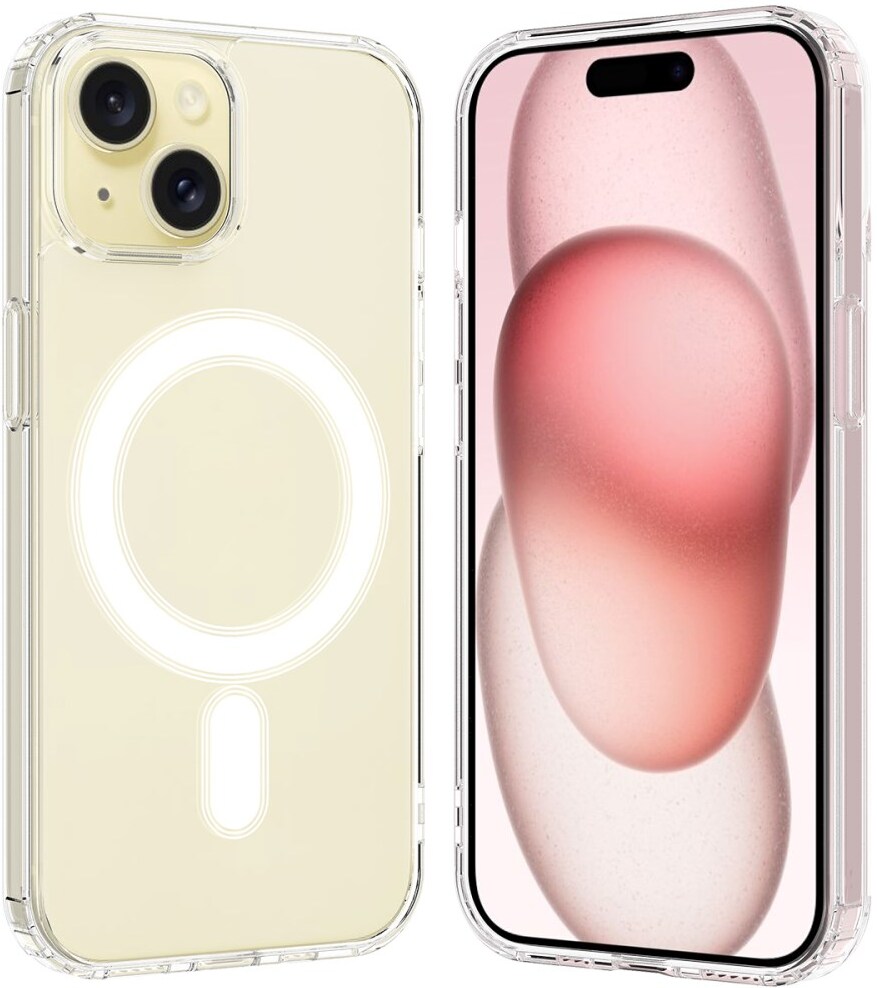 Apple iPhone 15 Plus Hoesje MagSafe Dun TPU Back Cover Transparant afbeelding 5