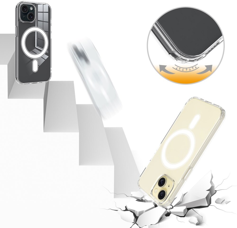 Apple iPhone 15 Plus Hoesje MagSafe Dun TPU Back Cover Transparant afbeelding 12