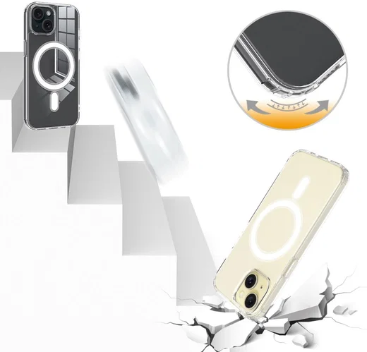 Apple iPhone 15 Plus Hoesje MagSafe Dun TPU Back Cover Transparant afbeelding 12