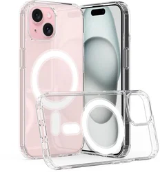 Apple iPhone 15 Plus Hoesje MagSafe Dun TPU Back Cover Transparant afbeelding