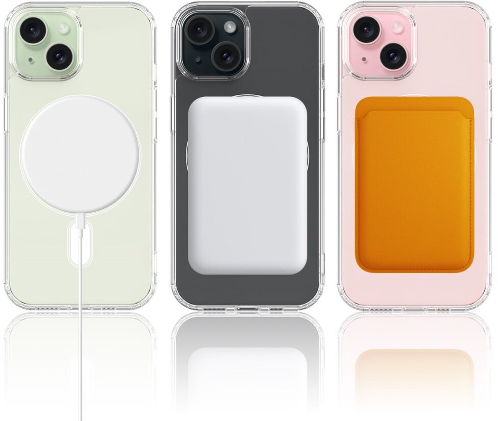 Apple iPhone 15 Plus Hoesje MagSafe Dun TPU Back Cover Transparant afbeelding 11