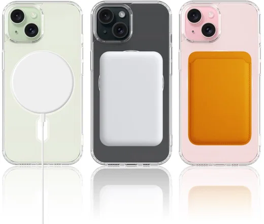 Apple iPhone 15 Plus Hoesje MagSafe Dun TPU Back Cover Transparant afbeelding 11
