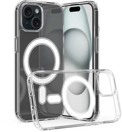 Apple iPhone 15 Plus Hoesje MagSafe Dun TPU Back Cover Transparant afbeelding 9